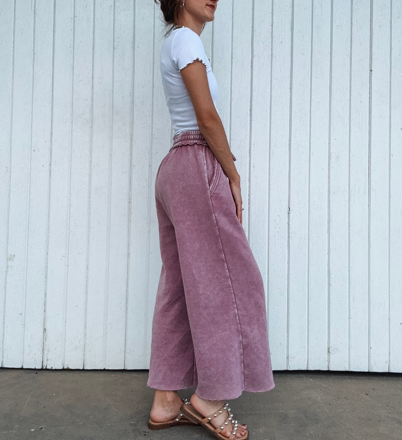Lt Rose Acid Wash Sweatpants