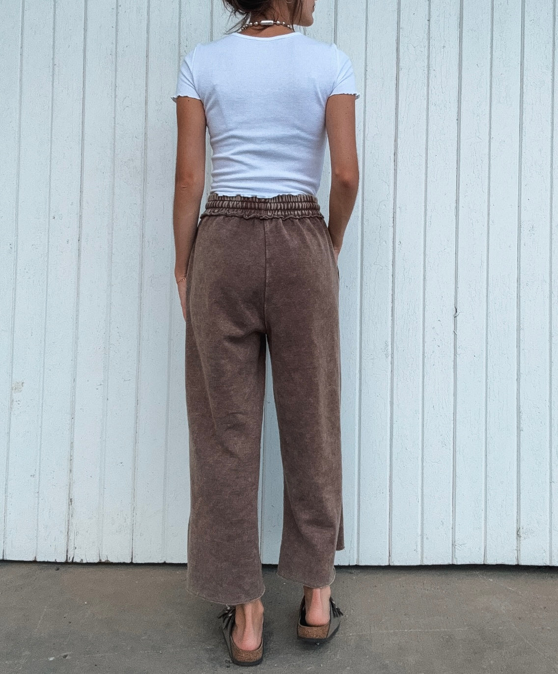 Brown Acid Wash Sweatpants