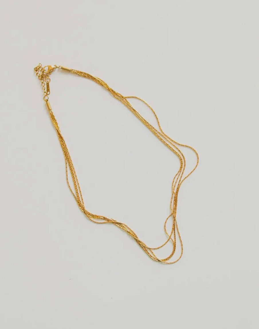 Dainty Multi Layer Necklace- Gold