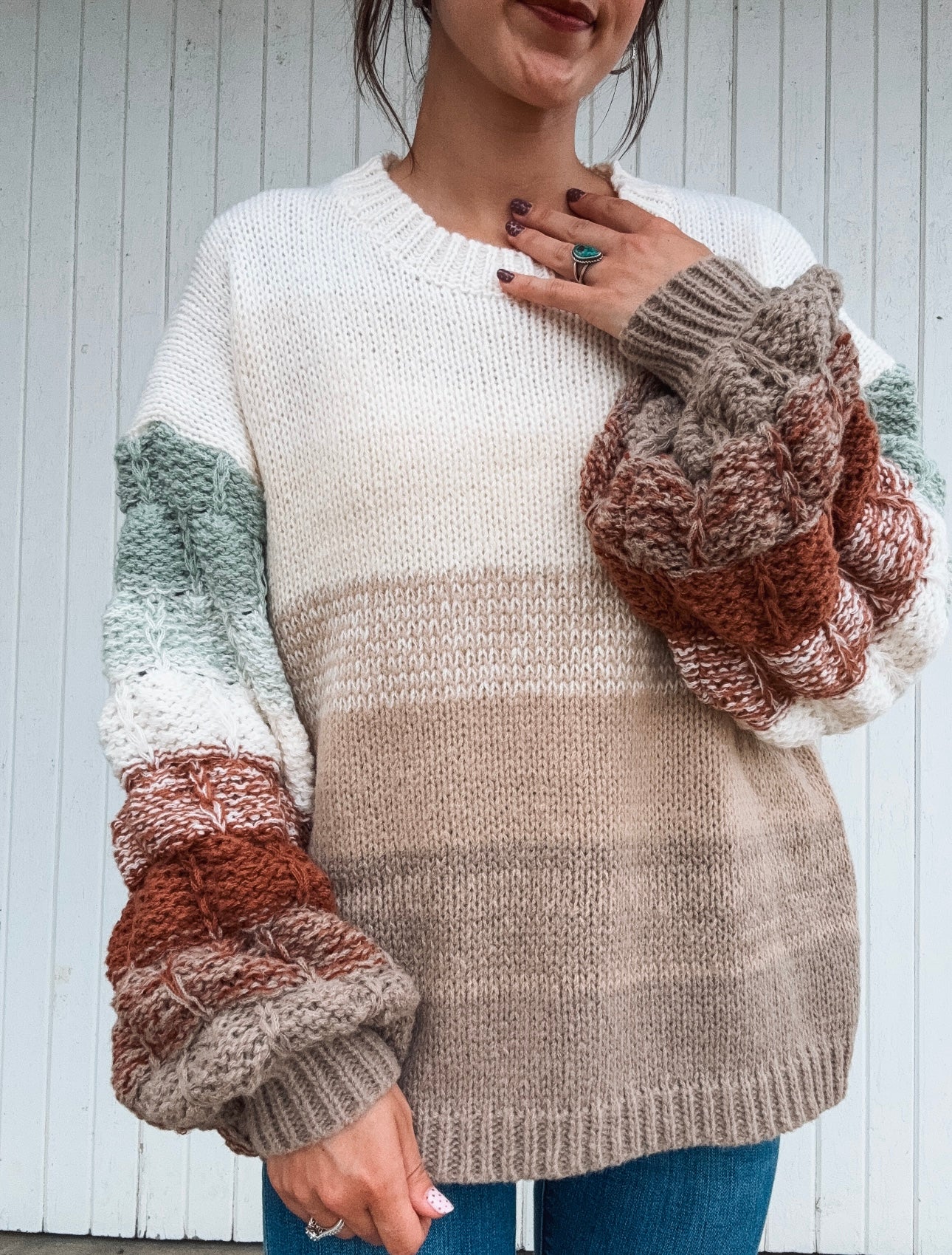 Ombré Puff Sweater
