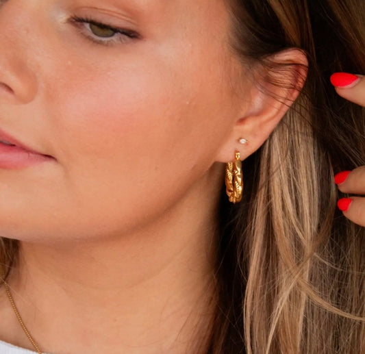 Twisted Gold Hoops
