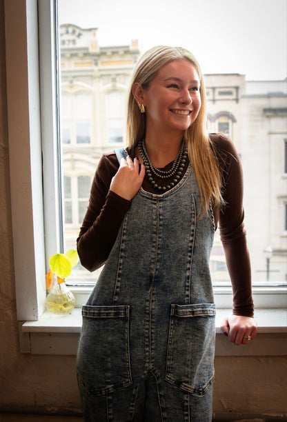 Denim Romper Overalls