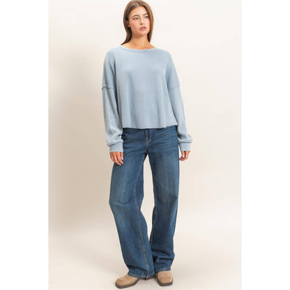 Open Skies Waffle Top