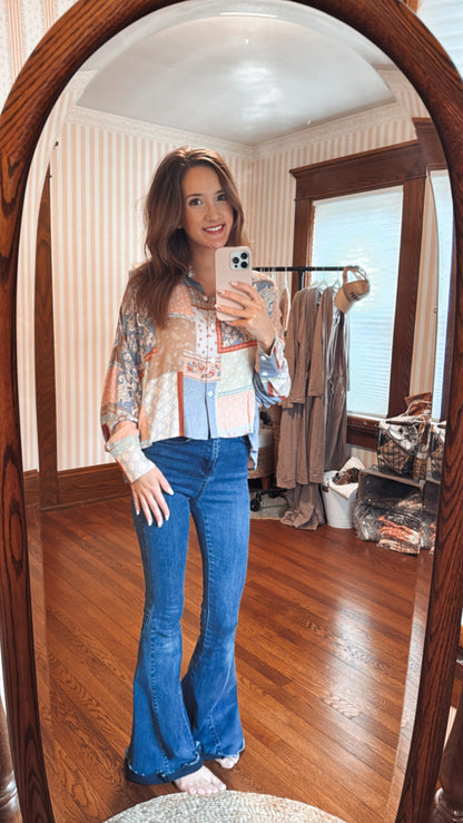 Paisley Cropped Blouse