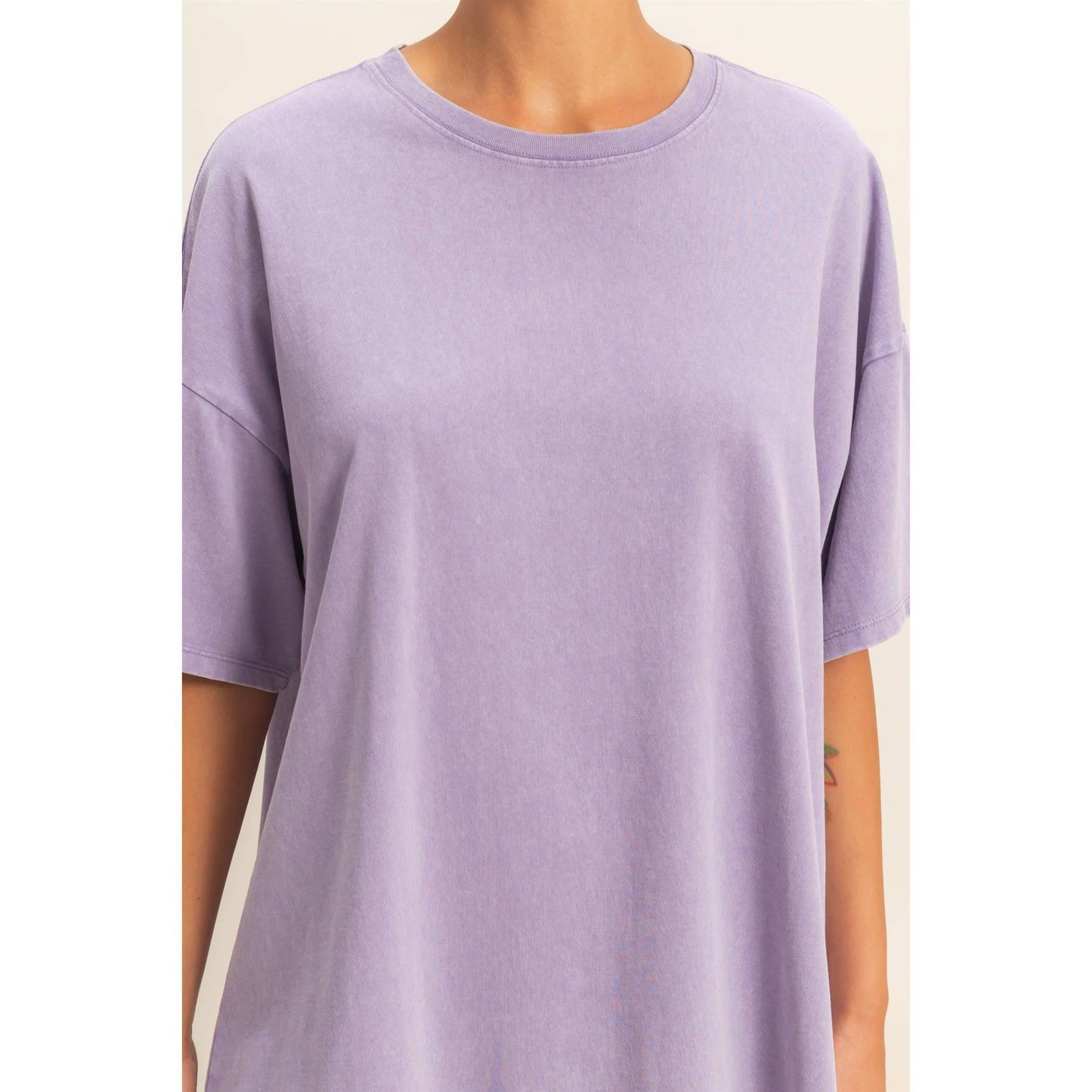 DUSTY PURPLE- Oversized Mineral Wash T-Shirt