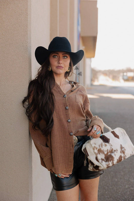 ACRES BUTTON UP *SADDLE