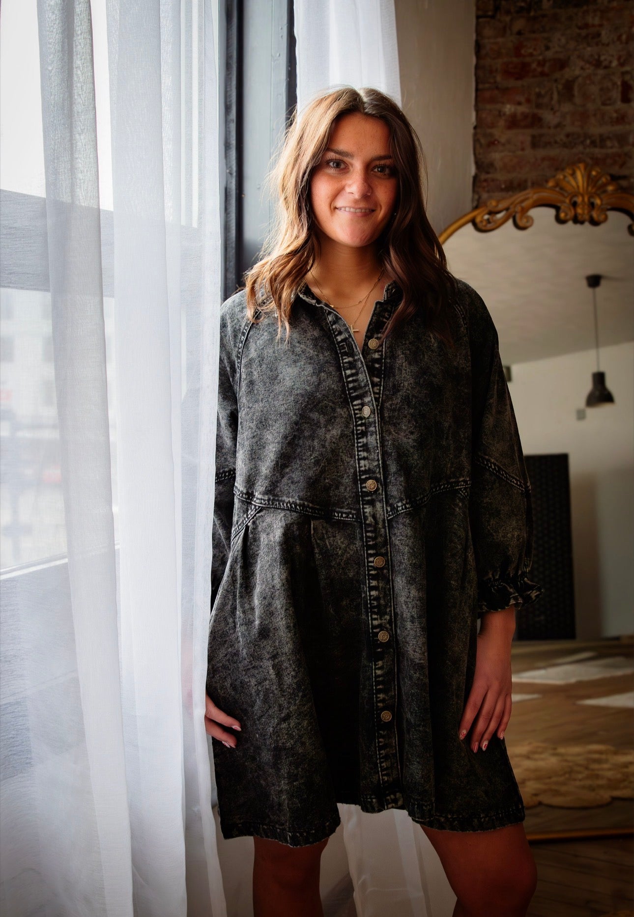 Little Black Denim Dress