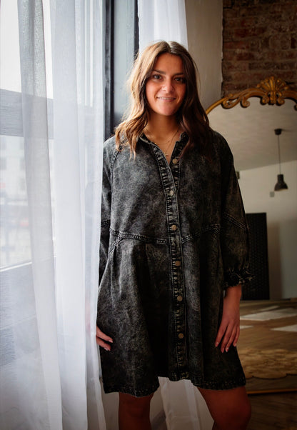 Little Black Denim Dress