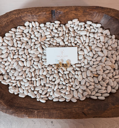 Small Gold Hammered Hoops