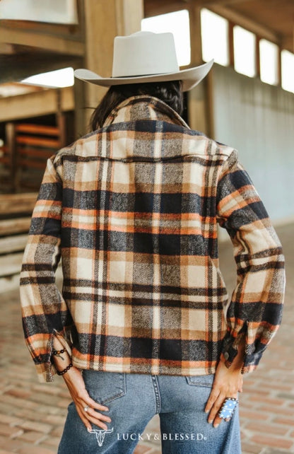 Brown Flannel Western Yoke Jacket
