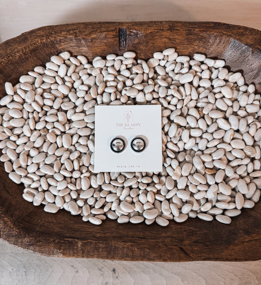 Western Etched Circle Studs