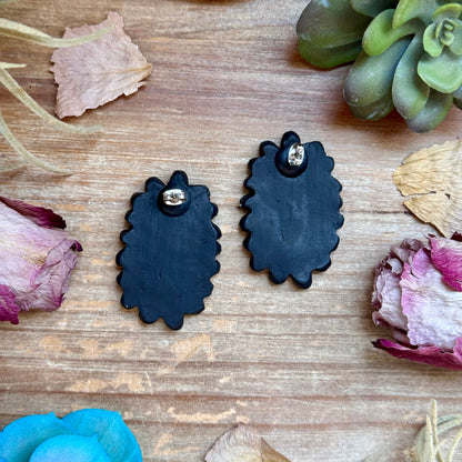 Mint Concho Large Clay Stud Earrings