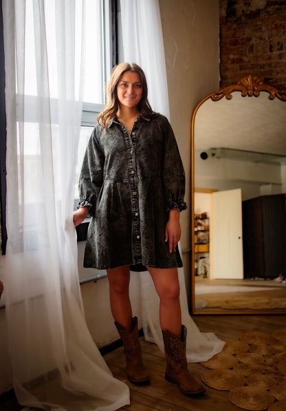 Little Black Denim Dress