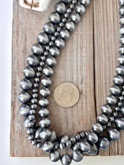 3 Layered Western Style Navajo Pearl Bead Necklace