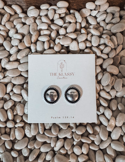 Western Etched Circle Studs