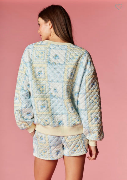 Quilted Floral Lounge Set