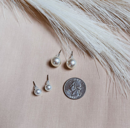 White Pearl Studs