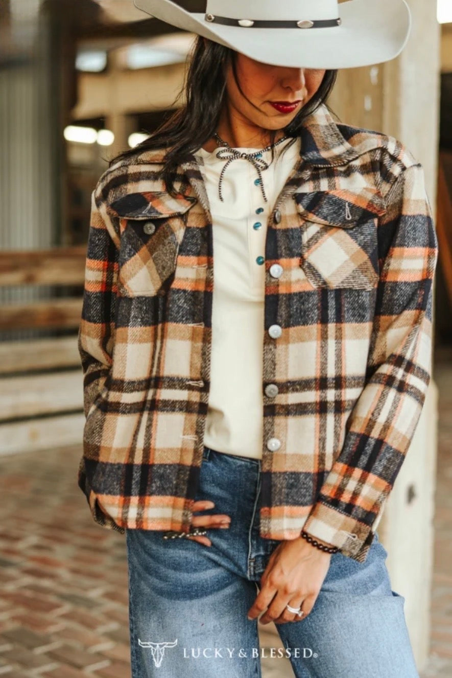 Brown Flannel Western Yoke Jacket