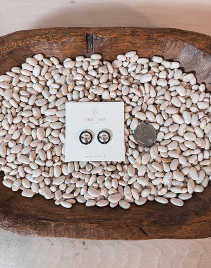 Western Etched Circle Studs