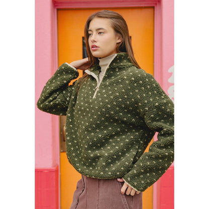 Polka Dot Sherpa Pullover