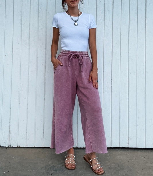 Lt Rose Acid Wash Sweatpants