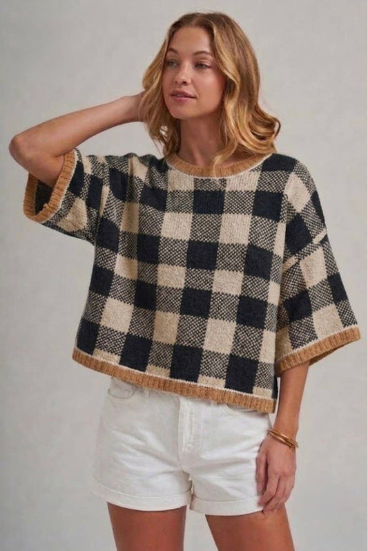 Checkered Gingham Sweater