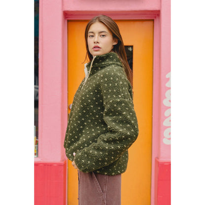 Polka Dot Sherpa Pullover