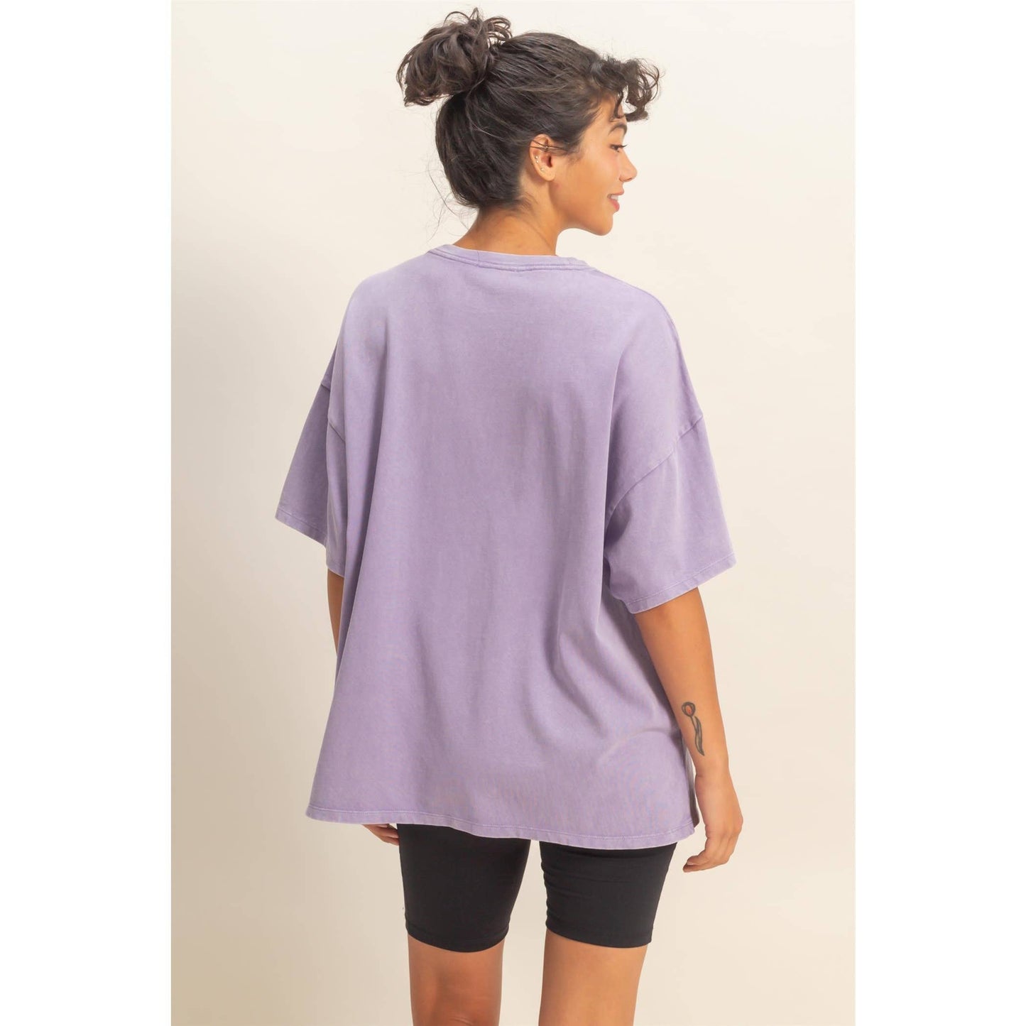 DUSTY PURPLE- Oversized Mineral Wash T-Shirt