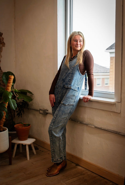 Denim Romper Overalls