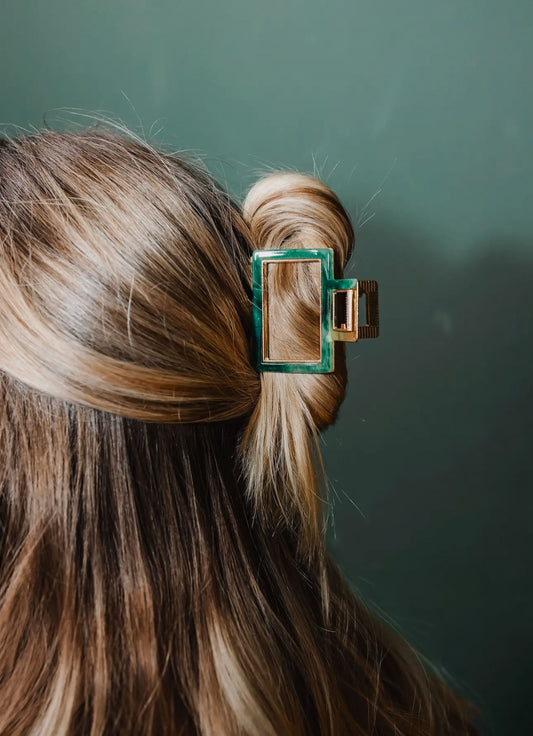 Fir & Gold Hair Clip