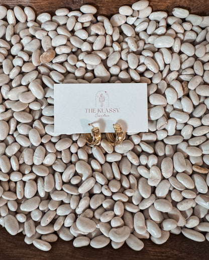 Small Gold Hammered Hoops