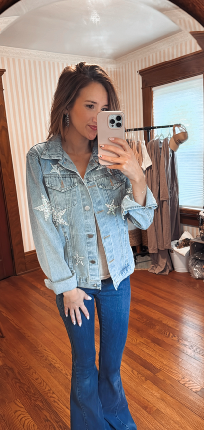 Rhinestone Star Denim Jacket