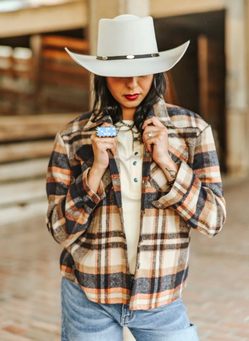 Brown Flannel Western Yoke Jacket