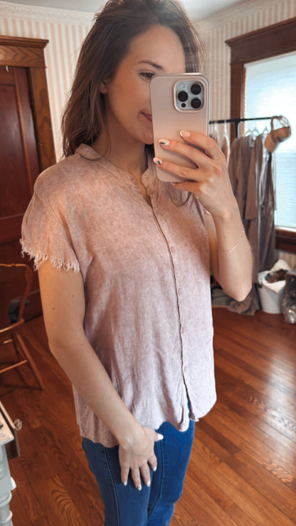 Rose Ruffle Sleeve Blouse