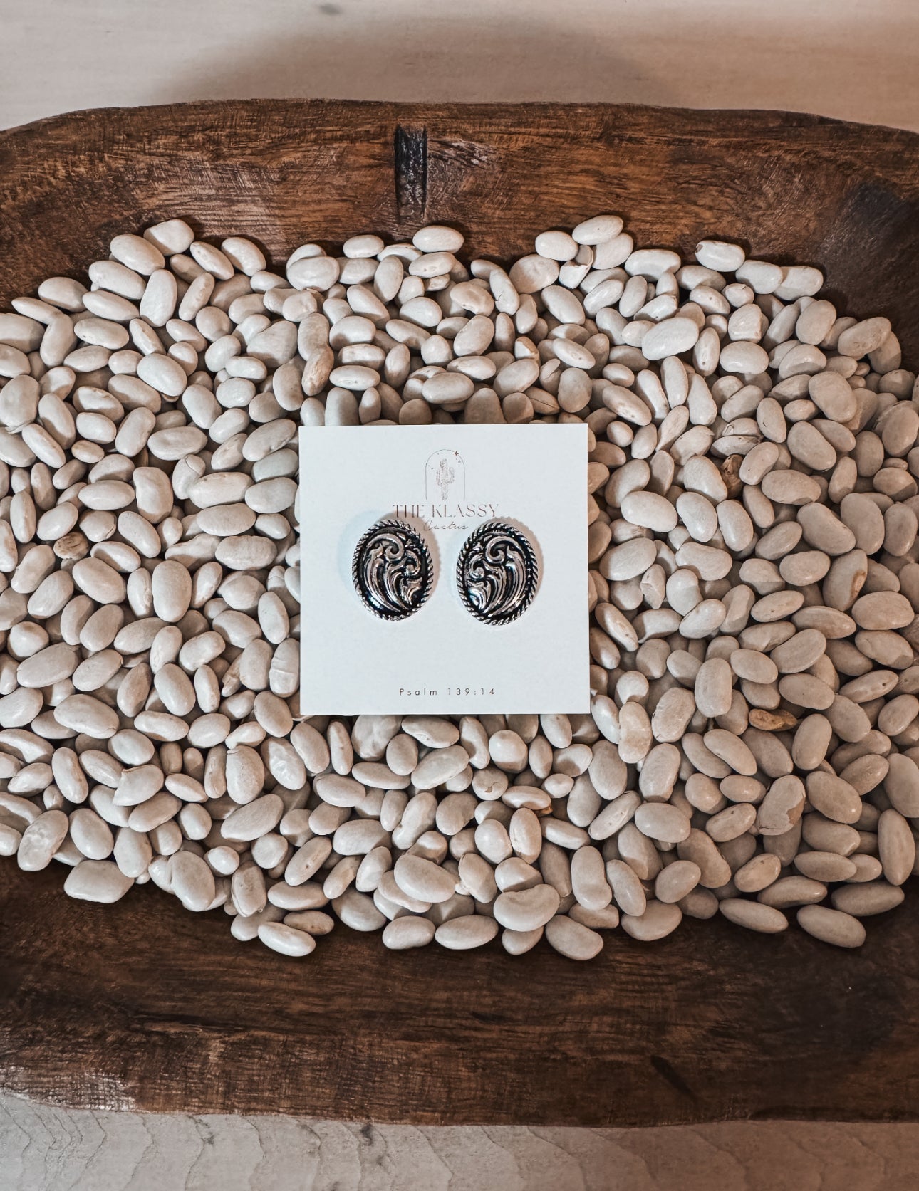 Western Etched Oval Studs