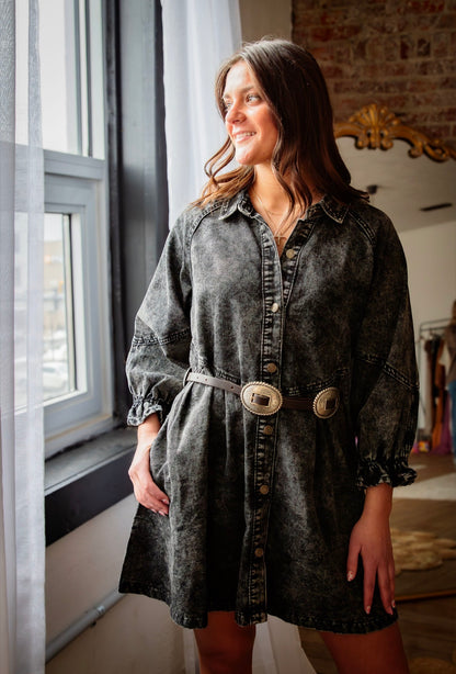 Little Black Denim Dress