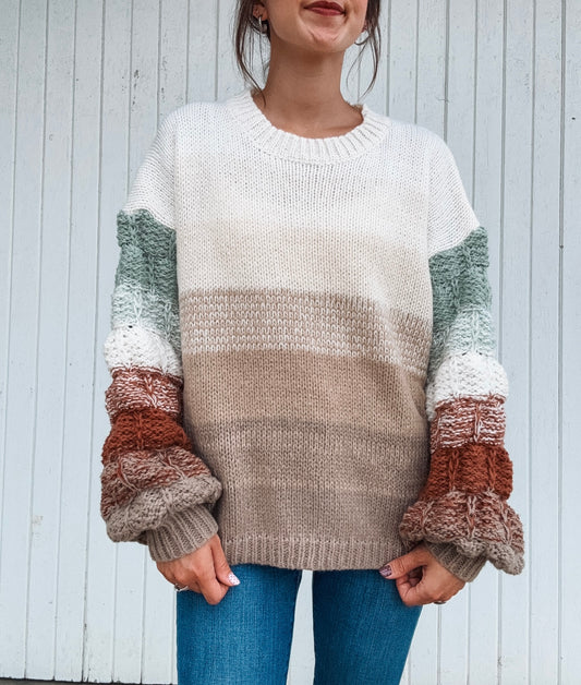 Ombré Puff Sweater