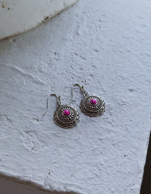 Rodeo Rose Concho Earrings