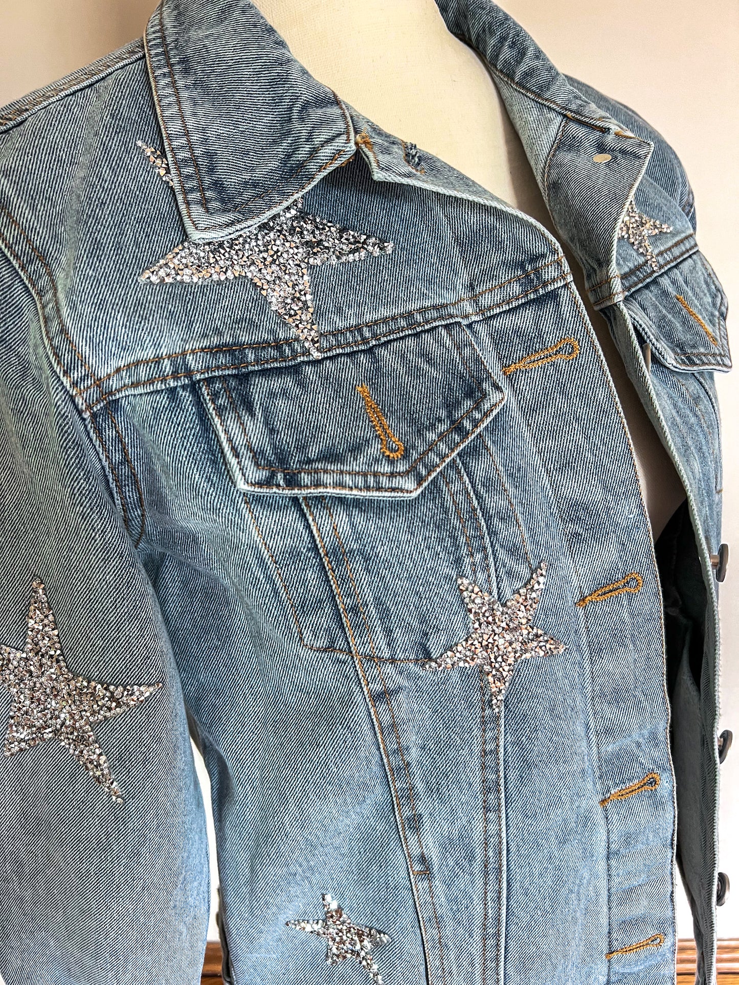 Rhinestone Star Denim Jacket