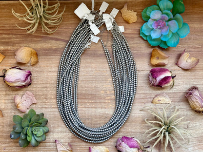 Silver-Plated 4 mm Bead Necklace – 20”