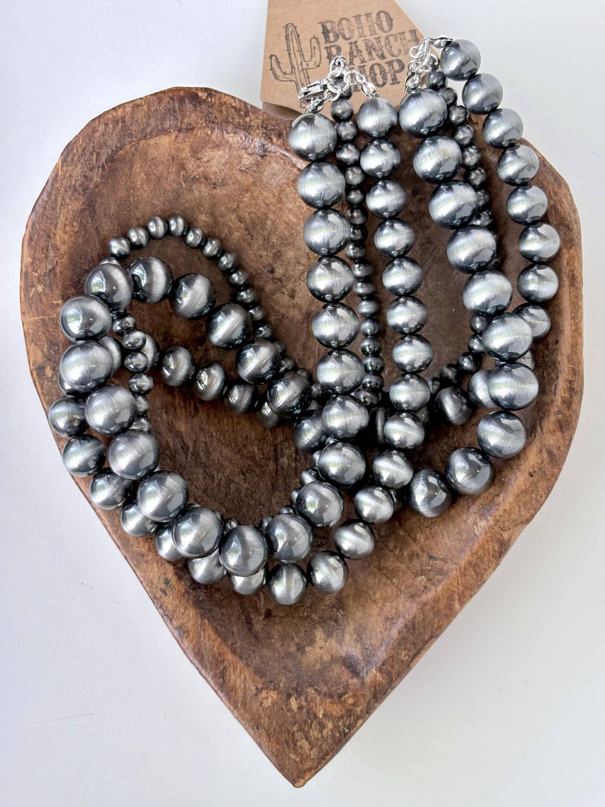 3 Layered Western Style Navajo Pearl Bead Necklace