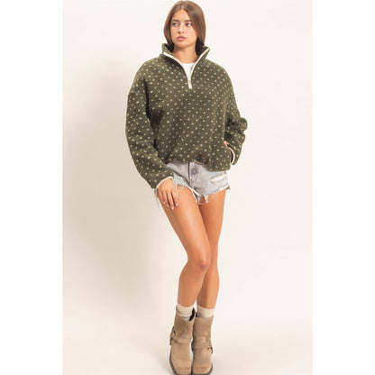 Polka Dot Sherpa Pullover