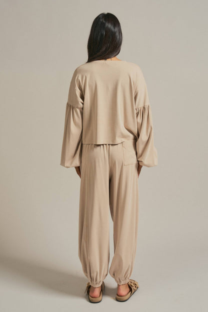 Mineral Wash Cotton Lounge Set: NATURAL
