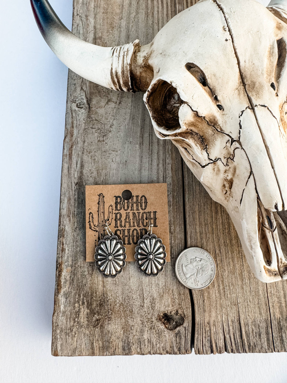 Western Concho Dangle Earrings