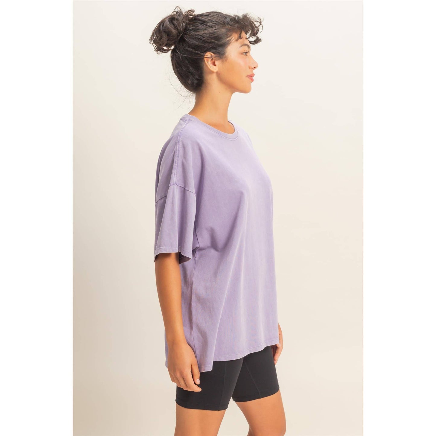 DUSTY PURPLE- Oversized Mineral Wash T-Shirt